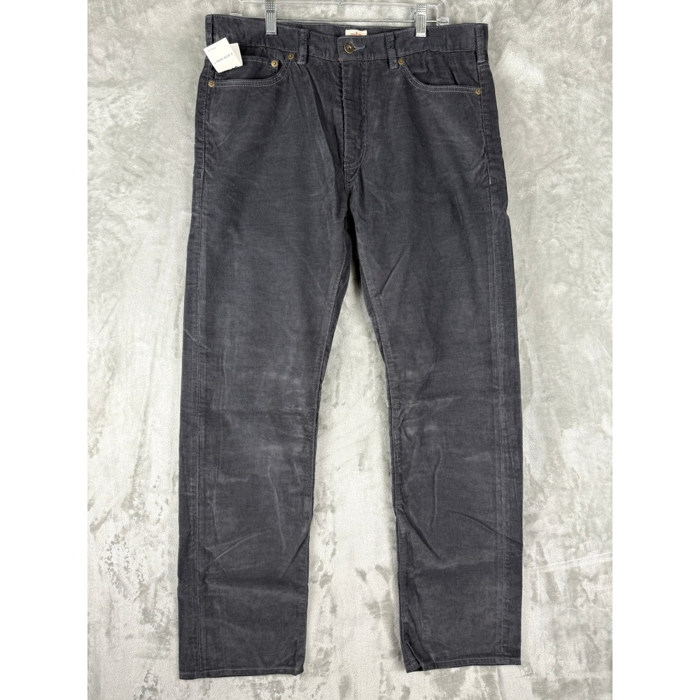 Dockers Mens Corduroy Pants Charcoal Gray W34 L32 Straight Fit Casual New